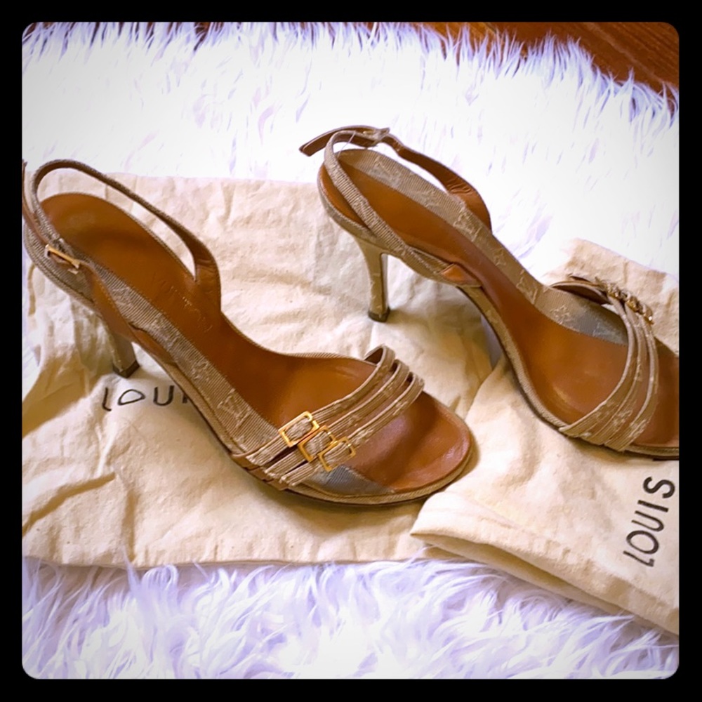 Authentic Louis Vuitton slingback sandals